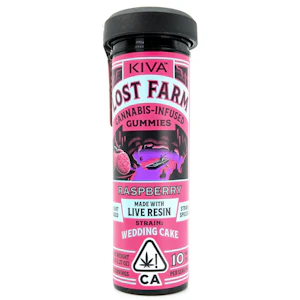 LOST FARM - Raspberry x Wedding Cake 100mg 10Ct Live Resin Gummies - Lost Farm