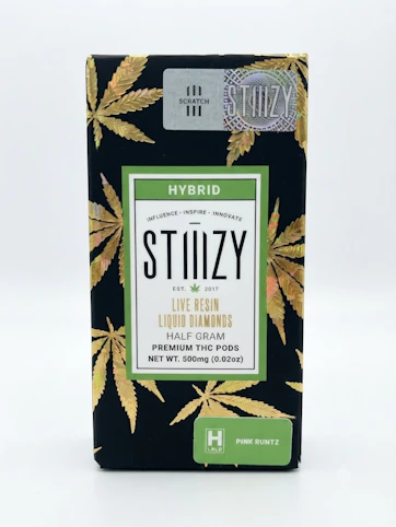 STIIIZY - Pink Runtz -Hybrid- 86.27% THC | .5G Live Resin Liquid Diamonds Pod (Vape Cartridge) | STIIIZY  -MM1 BACK