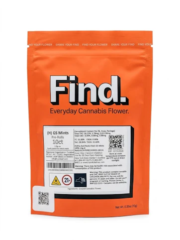 Find - GS Mints -Hybrid- 30.23% THC | 1g x 10pk (10g Pre-Roll)| Find  -AA10 FRONT