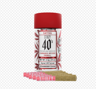 STIIIZY - Stiiizy - Strawberry Cough - 40's 5pk Infused PreRolls