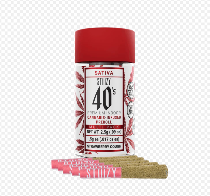 STIIIZY - Stiiizy - Strawberry Cough - 40's 5pk Infused PreRolls Main Image