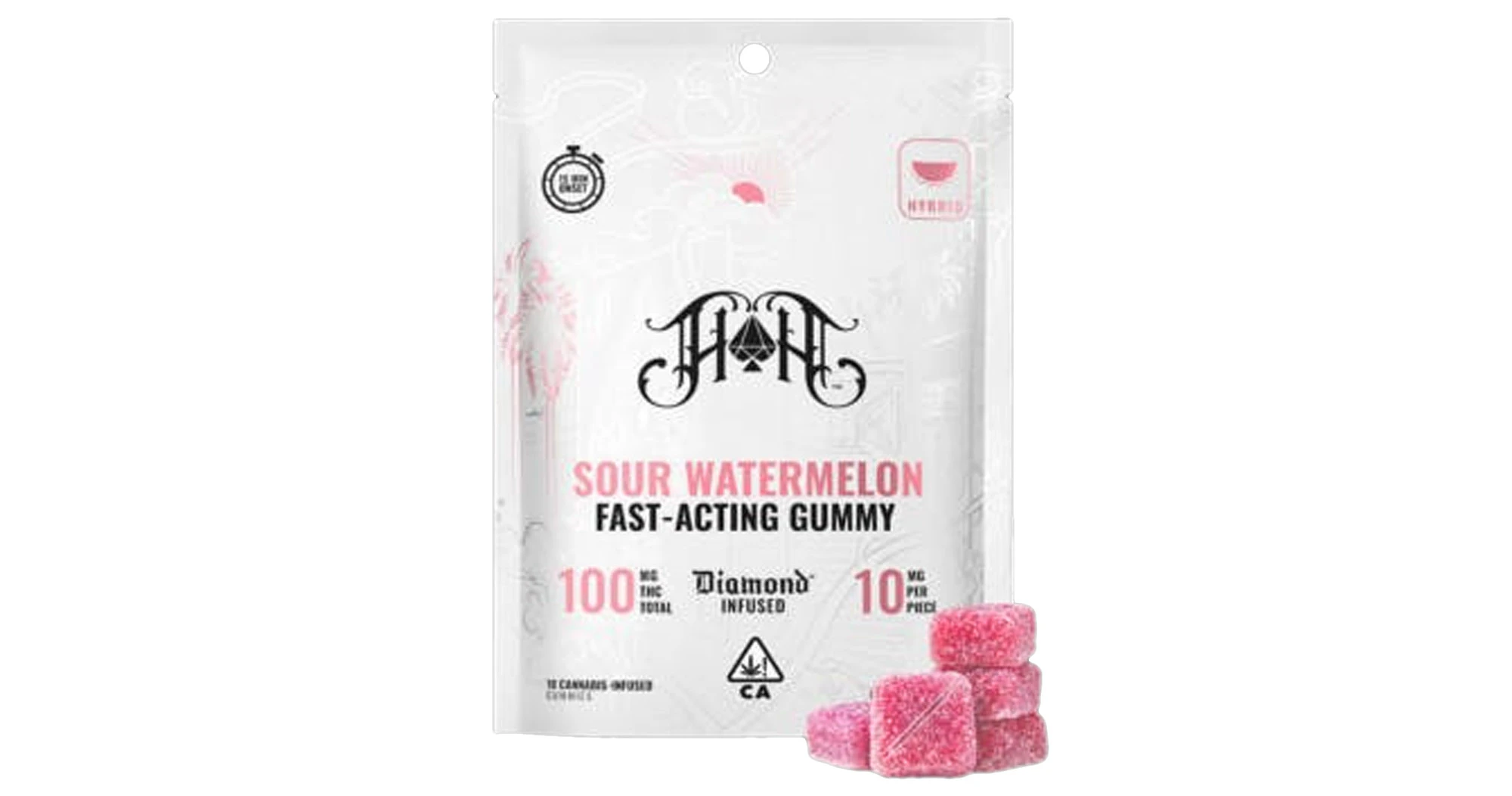 Heavy Hitters - Heavy Hitters - Sour Watermelon Diamond Infused Fast Acting Gummies - 100mg Main Image