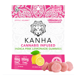 Kanha Edibles - 100mg THC Indica Pink Lemonade Gummies (10mg - 10 pack) - Kanha