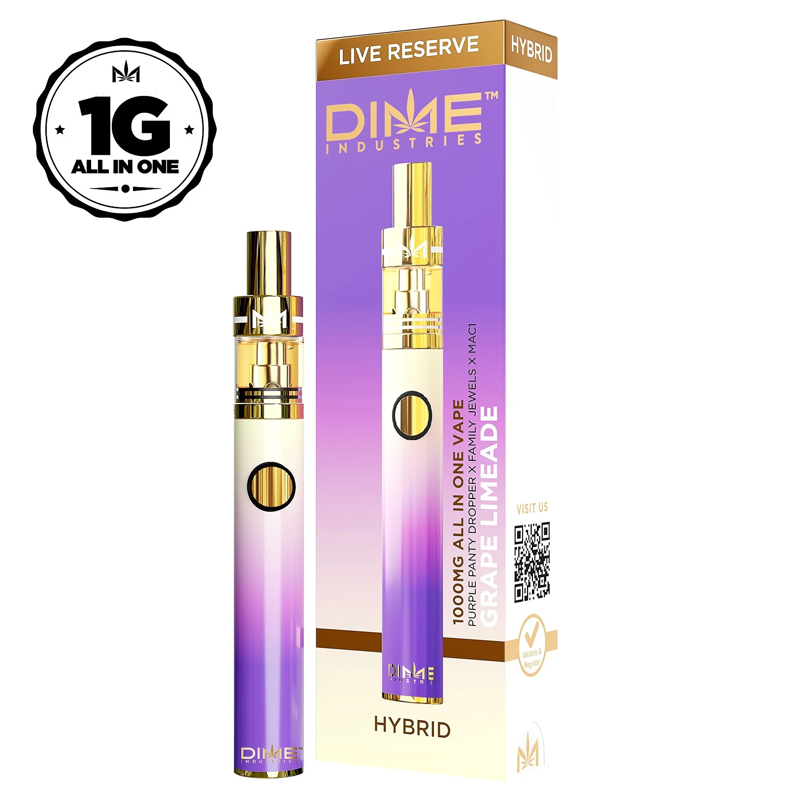 Dime Industries - Dime Industries Grape Limeade Live Reserve Disposable 1g Main Image