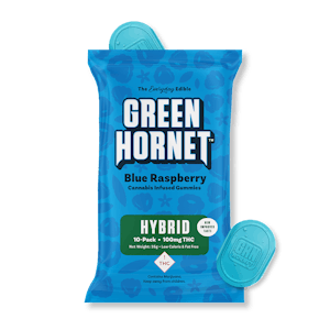Green Hornet - Hybrid Blue Raspberry Gummies 10-pack 100mg