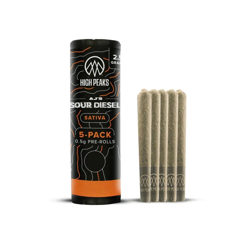 High Peaks - High Peaks | Pre-Roll | AJ's Sour Diesel | .5g 5pk Main Image