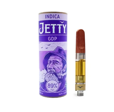 Granddaddy Purple Gold 1g vape cartridge by Jetty Extracts, available at From The Earth Santa Ana