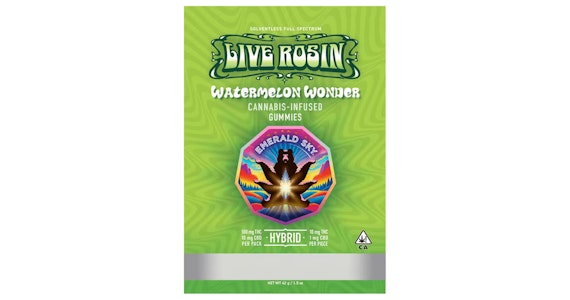 Emerald Sky - Emerald Sky - Watermelon Wonder 10:1 THC:CBD Live Rosin Gummies - 110mg