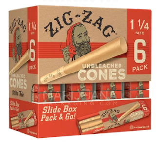Gear - Zig Zag 6pk Unbleached Cones 1 1/4