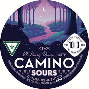 Kiva - Camino Sours Blackberry CBN 10:3 Sleep Gummy 100mg