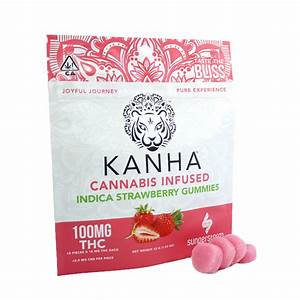 Kanha 100mg Strawberry Indica Gummies