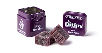 Drops - Blackberry 2:1 CBD:THC Live Rosin Gummies 2ct - 300mg