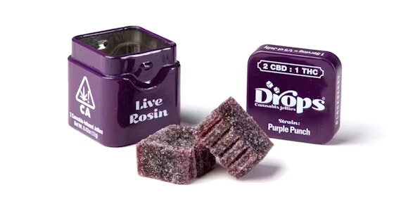 DROPS - Drops - Blackberry 2:1 CBD:THC Live Rosin Gummies 2ct - 300mg