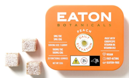 Peach -Sativa- Daily Elevation 1:1 Gummies, 20pk 100mg | Eaton Botanicals         -yyy11 front