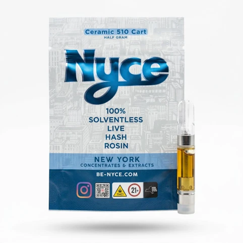 NYCE - Banana Split -Hybrid- 83.46% THC | Solventless Live Hash Rosin (Vape Cartridge) .5g | Nyce  -yyy3 back