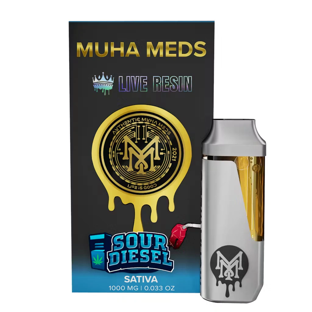 Muha Meds - Sour Diesel Live Resin (S) 75.06%THC | Muha Meds | 1g (Disposable) Main Image