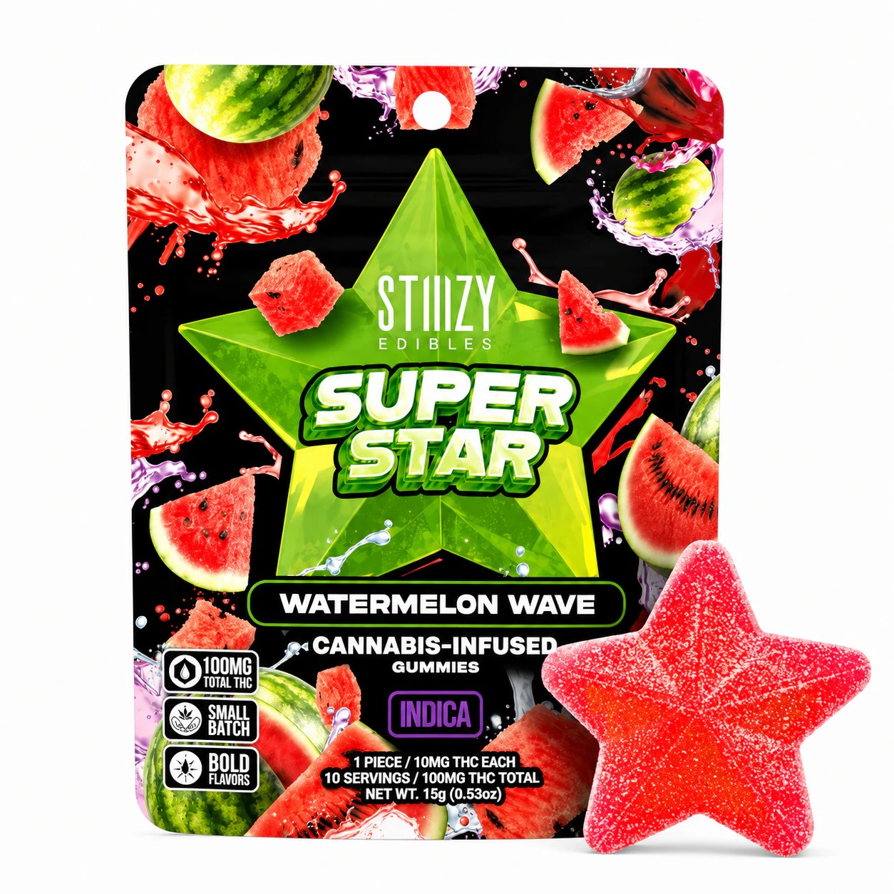STIIIZY - Watermelon Wave | Super Star Gummies | 100mg Main Image