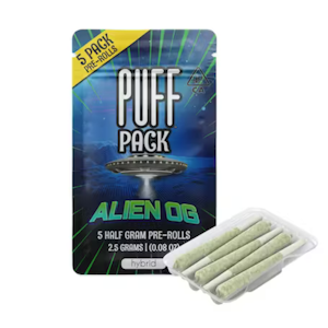 Puff - 2.5g Alien OG Pre-Roll Pack (.5g - 5 Pack) - PUFF