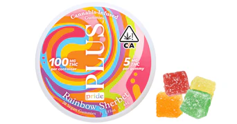 Plus - Rainbow Sherbet Pride Solventless Rosin Gummies - 100mg
