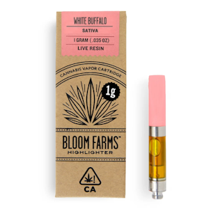 BLOOM FARMS - White Buffalo 1g Live Resin Cart - Bloom Farms