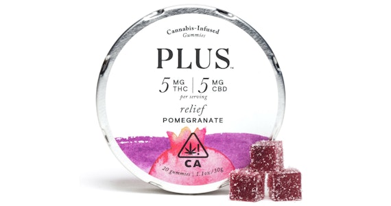 Plus - Plus - Pomegranate 1:1 Relief Gummies - 200mg