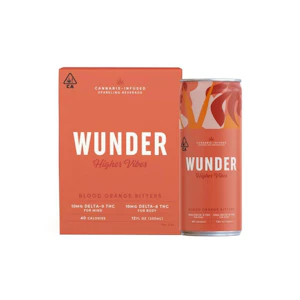 WUNDER - Blood Orange Bitters | Higher Vibes 12oz (4pk) 10mg THC/10mg D8 THC | Wunder