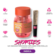 Bodega Boyz | Mango Gelato | Shorties Diamond Coated & Infused Preroll | 0.7g | 4 Ceramic Tip Pack | Indica