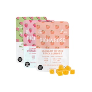 Rich & Rose - Gummy BUNDLE | 3X Peach, Watermelon, and Strawberry gummies CBD:THC | Rich & Rose