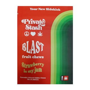 Private Stash | Blast Fruit Chews | Strawberry Is My Jam | 100mg