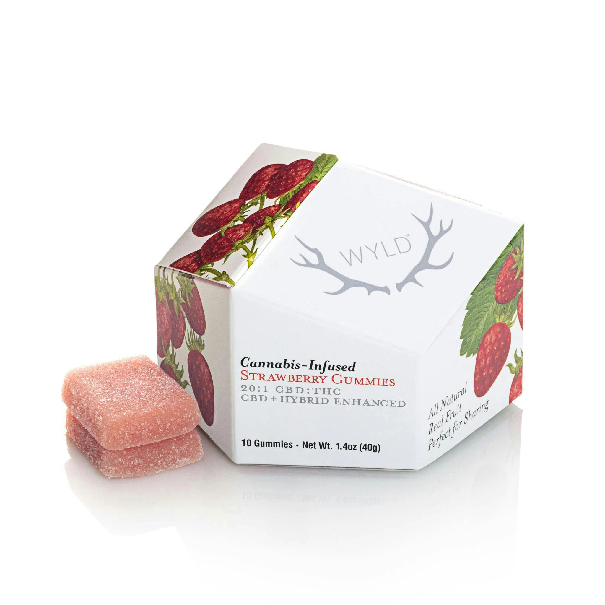 WYLD - Strawberry 20:1 CBD + Hybrid Enhanced Gummies Main Image