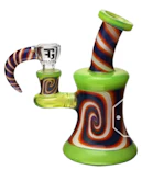 Wig Wag Glass Water Pipe, Oil Burner Pipe, 6 inch, Yellow-Green, ES2227 | EG Glass