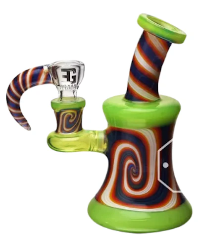 EG Glass - Wig Wag Glass Water Pipe, Oil Burner Pipe, 6 inch, Yellow-Green, ES2227 | EG Glass