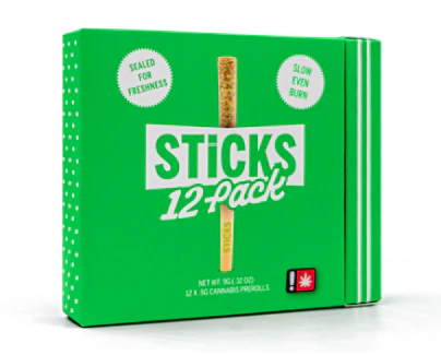 STiCKS - Sticks Coconut Gelato x Sour Big League Chew x Yellow Magic 12pk Pre-Roll 0.5g Main Image