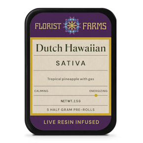 Dutch Hawaiian | Infused Live Resin Pre-rolls | 5pk 2.5g
