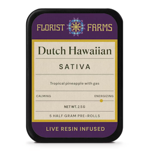 Florist Farms - Dutch Hawaiian | Infused Live Resin Pre-rolls | 5pk 2.5g