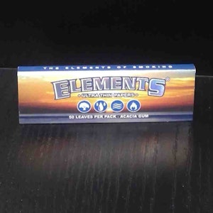 Zip Cannabis - Elements 1.25 1 1/4 size Ultra Thin Rice Rolling Paper- 50 Papers