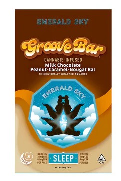 Emerald Sky - Emerald Sky | GrooveBar | Live Rosin | Peanut Caramel Nougat Bar | 10:2:4 THC:CBD:CBN | Sleep | 10pk Main Image