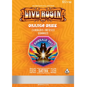 Emerald Sky - EMERALD SKY 100mg Sativa Orange Orbit Rosin Gummies 10ct