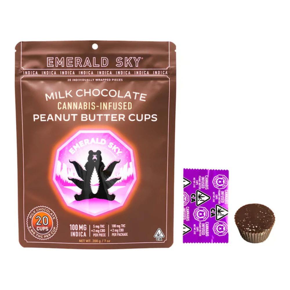 Emerald Sky - Emerald Sky | Peanut Butter Cups | Indica | Milk Chocolate | 20pk | 100mg Main Image