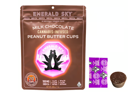 Emerald Sky - Emerald Sky | Peanut Butter Cups | Indica | Milk Chocolate | 20pk | 100mg