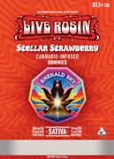 Emerald Sky | Stellar Strawberry | Solventless Full Spectrum Live Rosin Gummies | 100mg
