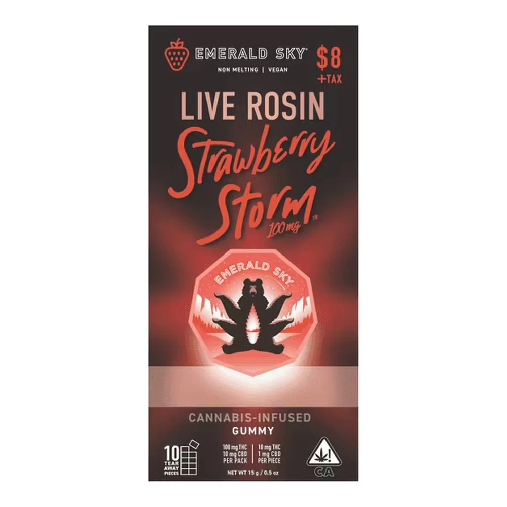 Emerald Sky - Emerald Sky | Strawberry Storm | Live Rosin Single Gummy | 100mg Main Image