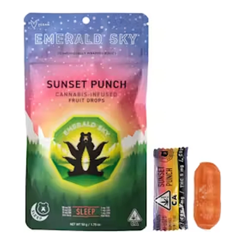 Emerald Sky - Emerald Sky | Sunset Punch 5:1:1 | Sleep Fruit Drops | 20pk | 100mg Main Image