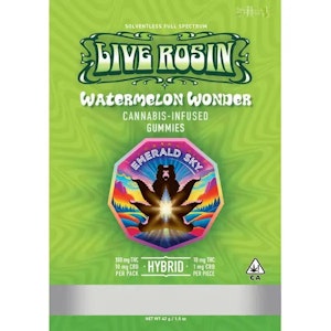 Emerald Sky - Emerald Sky - Edible - Watermelon Wonder Live Rosin Gummies - 100mg