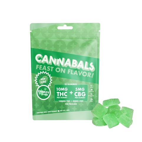 Cannabals - Key Lime -Sativa- Energy 2:1 Blend Gummies (Edibles) 10pcs | Cannabals   -d10 BACK