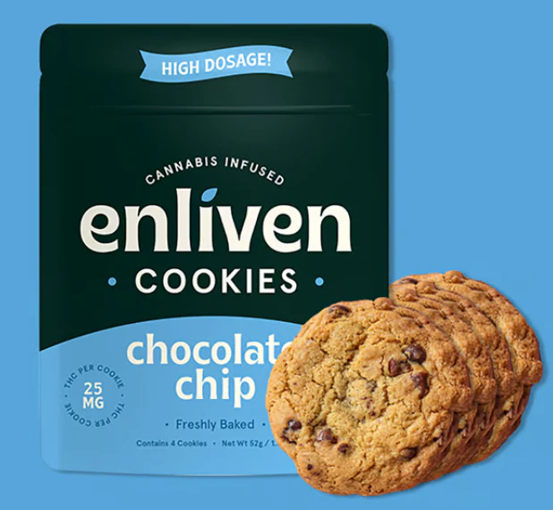 ENLIVEN - Infused Chocolate Chip Cookies 4pk - 100mg Main Image