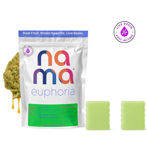 nama - Sour Diesel -Sativa- 100mg 10pk Pear Euphoria Live Resin Gummies (Edibles) | nama     -o6 back