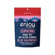 Enjoy Hemp Live Rosin Euphoria Sativa 2 count pack Blue Raspberry Gummies 30 mg Delta 9
