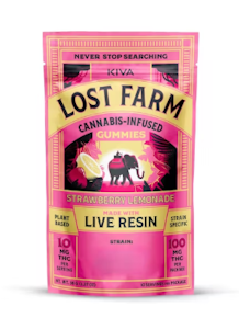 Kiva Confections - Lost Farm Strawberry Lemonade x Napa Live Resin Gummies - 100MG
