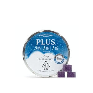 PLUS - Cloudberry - Sleep 5 + CBN | Gummies 5:1:1 THC:CBN:CBD (20pk) | Plus